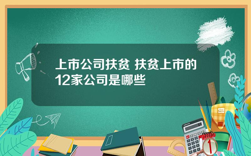 上市公司扶贫 扶贫上市的12家公司是哪些